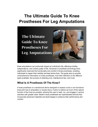 the ultimate guide to knee prostheses