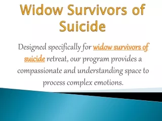 Widow Survivors of Suicide