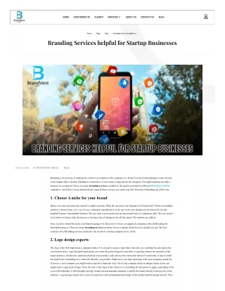 Branding Services helpful for Startup Businesses