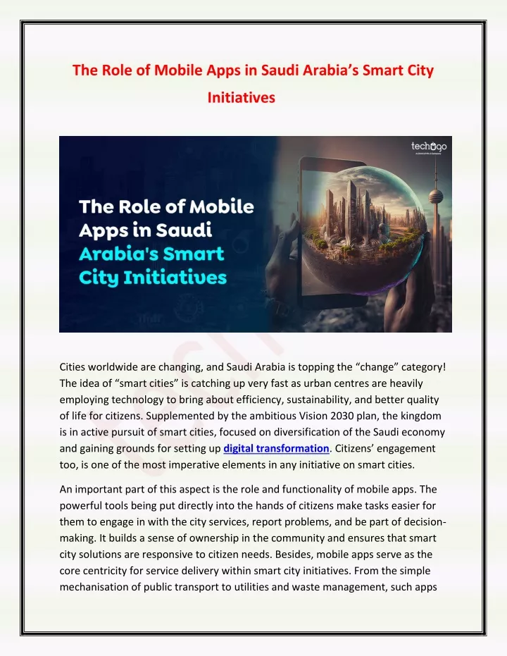 the role of mobile apps in saudi arabia s smart