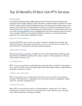Top 10 Benefits Of Best USA IPTV Services