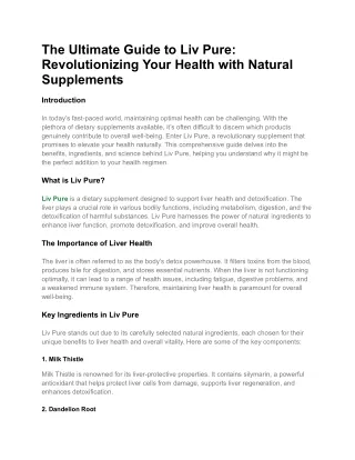 the ultimate guide to liv pure revolutionizing