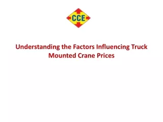 Understanding the Factors Influencing Truck Mounted Crane Prices