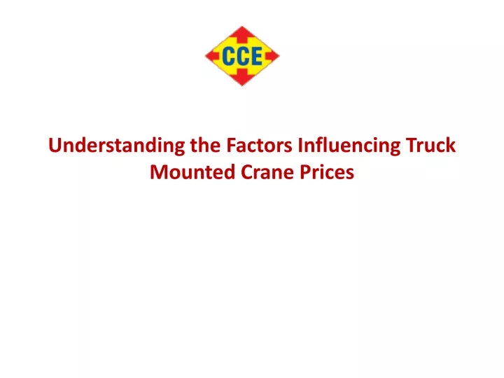 understanding the factors influencing truck mounted crane prices