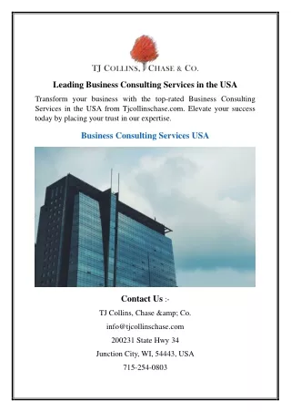 leading business consulting services in the usa