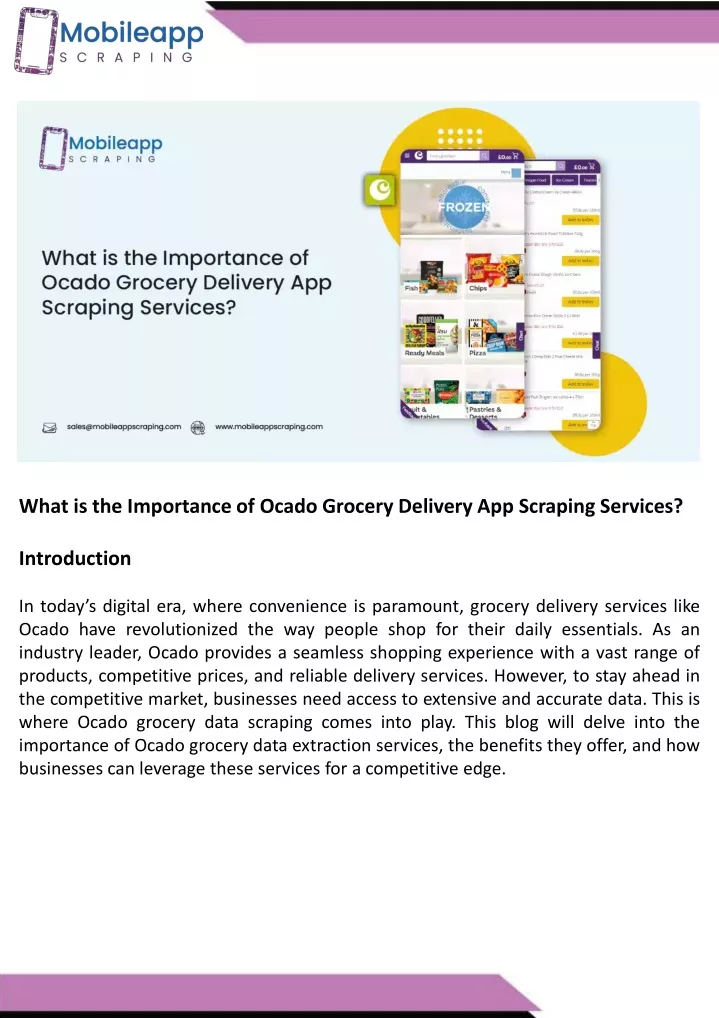 what is the importance of ocado grocery delivery