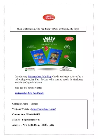 Shop Watermelon Jelly Pop Candy | Pack of 40pcs | Jelly Town