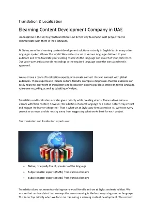 Elearning Content Development