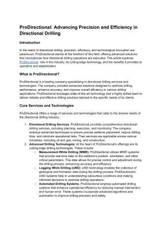 prodirectional advancing precision and efficiency