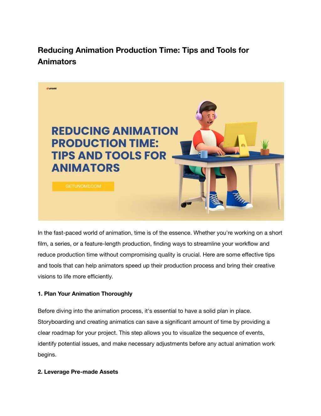 PPT - Reducing Animation Production Time_ Tips and Tools for Animators ...