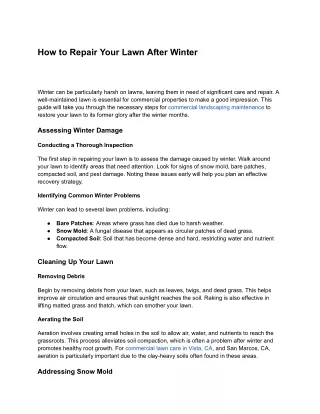 How to Repair Your Lawn After Winter