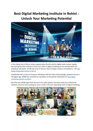 Best Digital Marketing Institute in Rohini