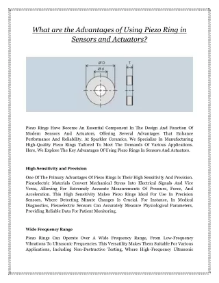 What are the Advantages of Using Piezo Ring in Sensors and Actuators?