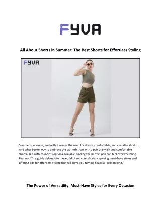 All About Shorts in Summer The Best Shorts for Effortless Styling