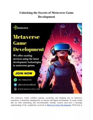 Unlocking the Secrets of Metaverse Game Development