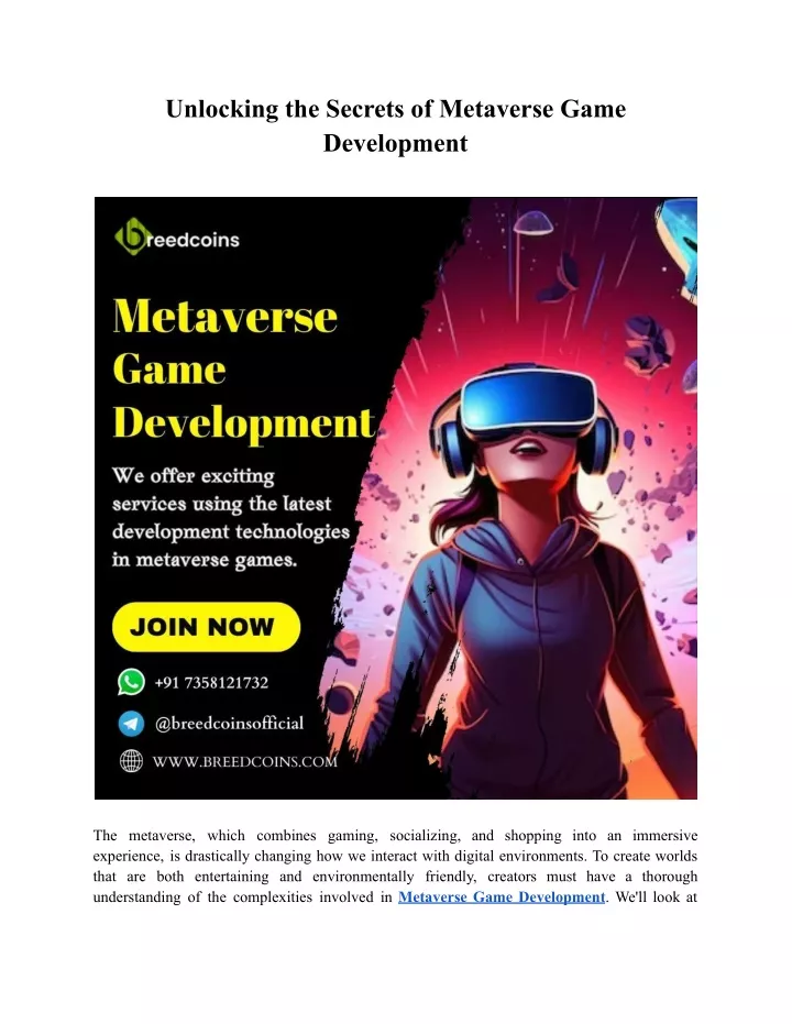 PPT - Unlocking the Secrets of Metaverse Game Development PowerPoint ...