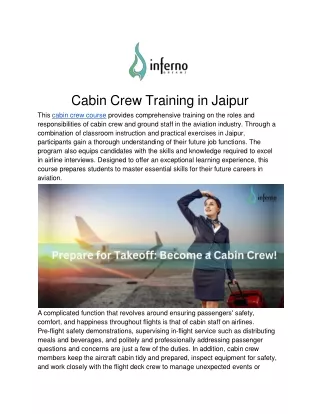 cabin crew training in jaipur this cabin crew