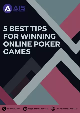 5 Best Tips for Winning Online Poker Games
