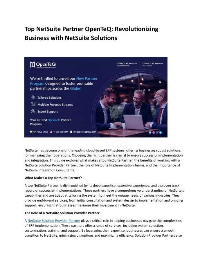 top netsuite partner openteq revolutionizing