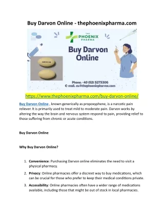Buy Darvon Online - thephoenixpharma.com