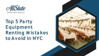 Top 5 Party Equipment Renting Mistakes to Avoid in NYC