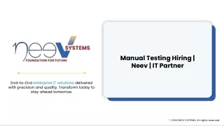 Manual Testing Hiring _ Neev _ IT Partner