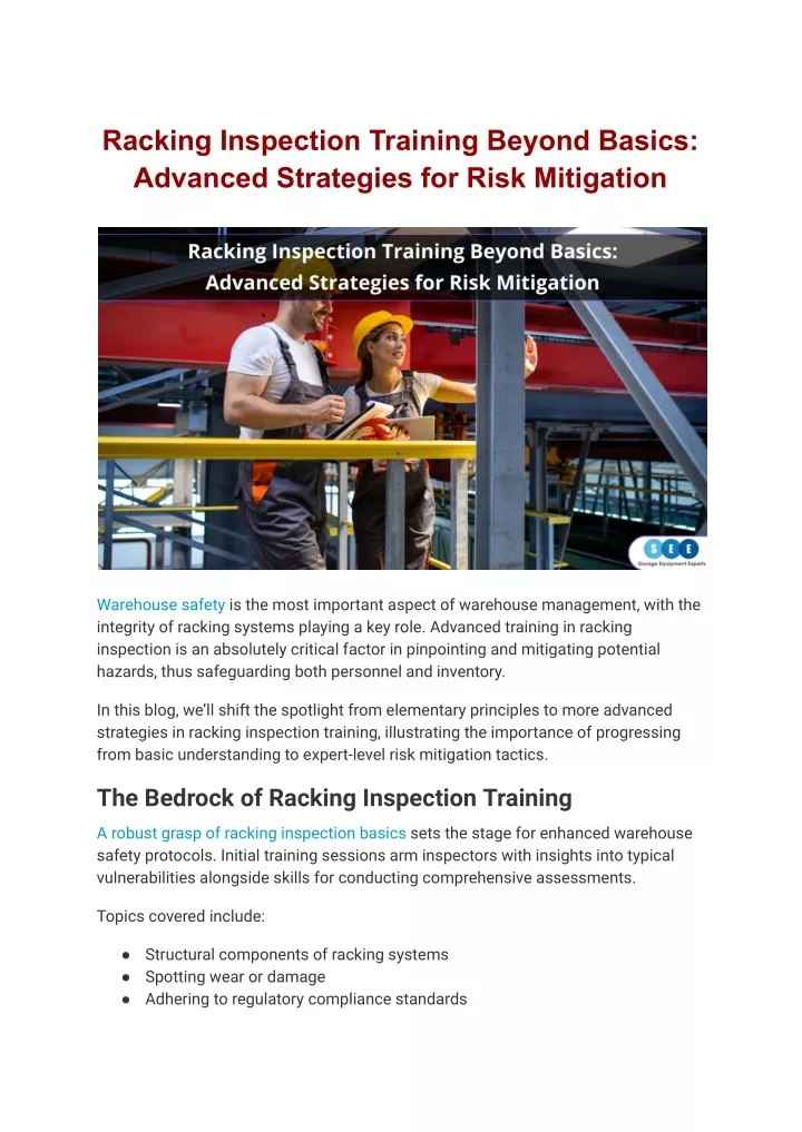 racking inspection training beyond basics