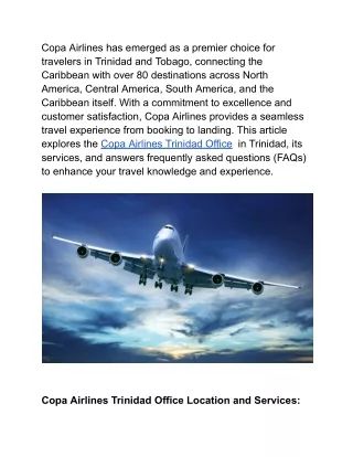 Copa Airlines Trinidad Office