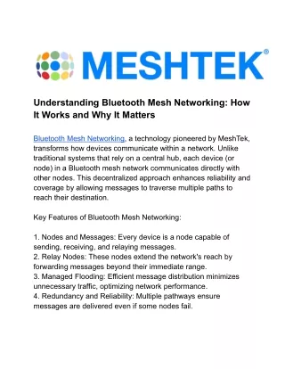 Understanding Bluetooth Mesh Networking_ How It Works and Why It Matters