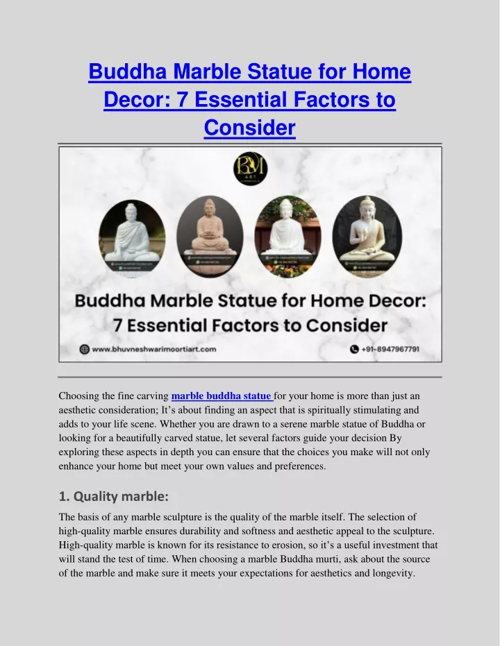 buddha marble statue for home decor 7 essential