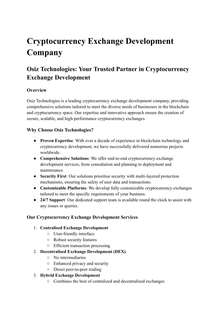 cryptocurrency exchange development company