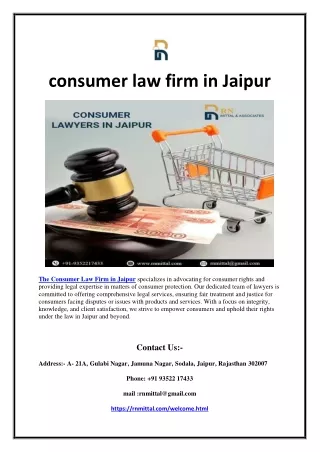 consumer law firm in Jaipur