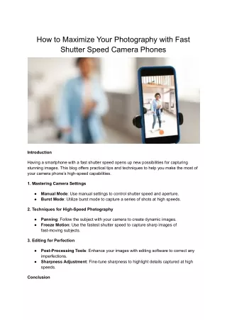 how to maximize your photography with fast