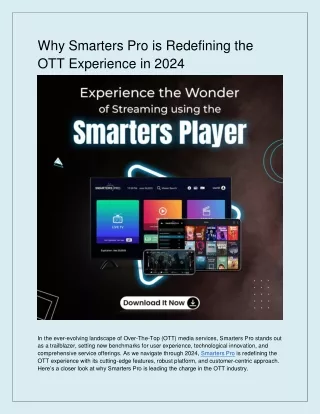 Why Smarters Pro is Redefining the OTT Experience in 2024