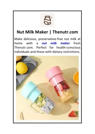 nut milk maker thenutr com