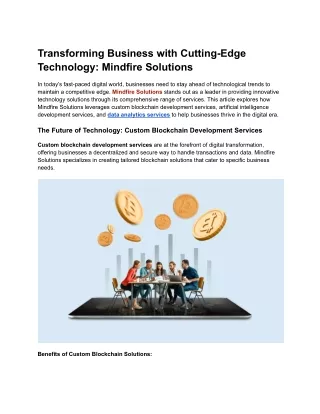 Transforming Business with Cutting-Edge Technology_ Mindfire Solutions