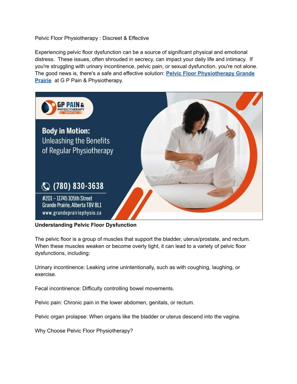 PPT - Pelvic Floor Physiotherapy _ Discreet & Effective PowerPoint ...