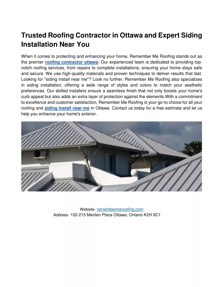 trusted roofing contractor in ottawa and expert