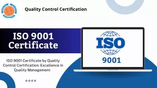 ISO 9001 Certificate | Quality Control Certification