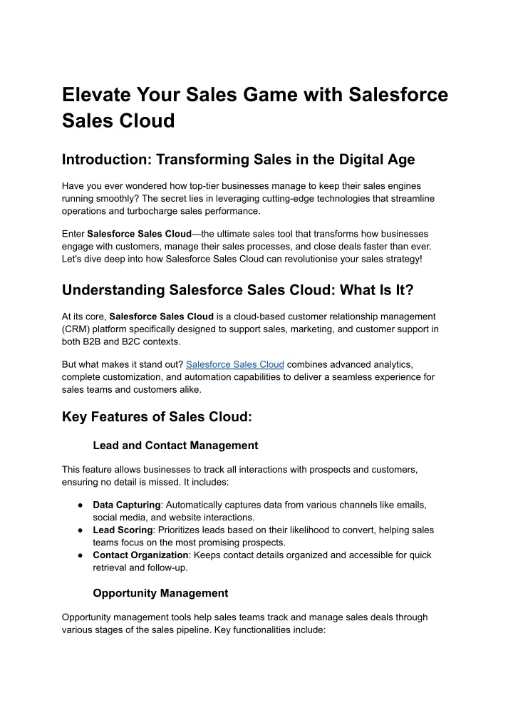 elevate your sales game with salesforce sales