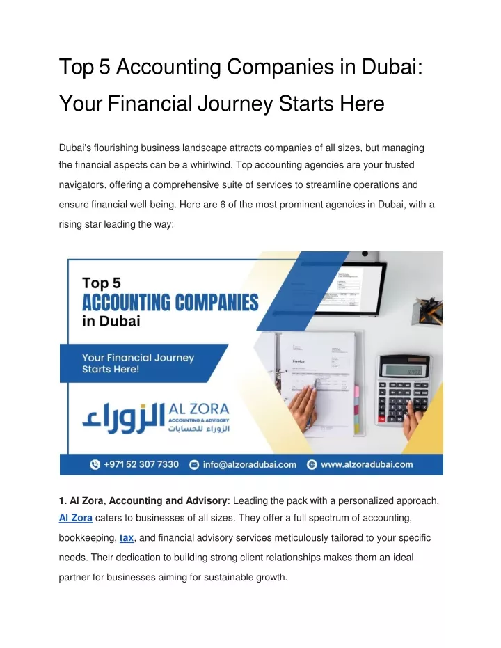 top 5 accounting companies in dubai your financial journey starts here