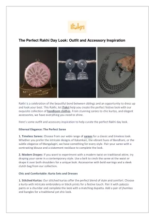 The Perfect Rakhi Day Look: Outfit and Accessory Inspiration