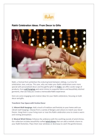 Rakhi Celebration Ideas: From Decor to Gifts