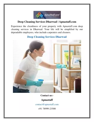 Deep Cleaning Services Dharwad  Apnastaff