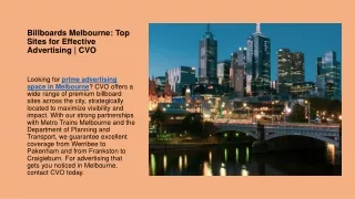 Billboards Melbourne Top Sites for Effective Advertising  CVO