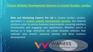 Custom Website Development Services in Covent Garden, London
