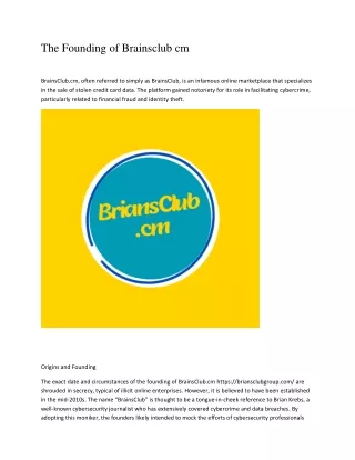 The Founding of Brainsclub.cm