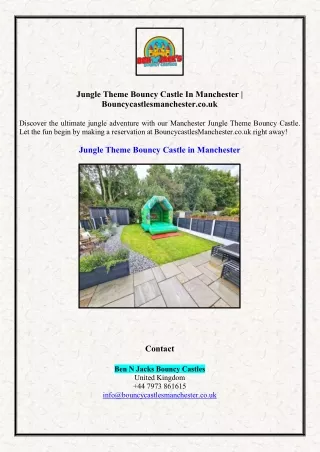 Jungle Theme Bouncy Castle In Manchester | Bouncycastlesmanchester.co.uk