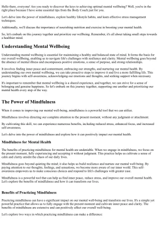 What Are the Secrets to Achieving Peak Mental Wellbeing: Essential Tips From the