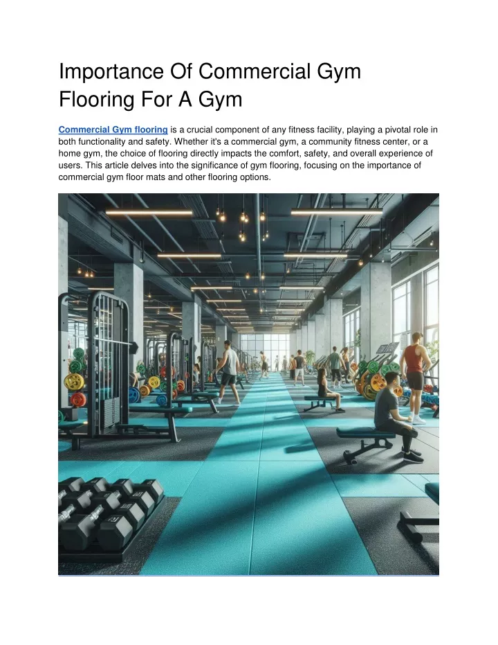 importance of commercial gym flooring for a gym